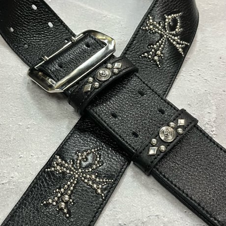 【 50mm Width Soft Leather Guitar Strap / Four ANK Logo Spots Design 】（Takeshi Honda Model）