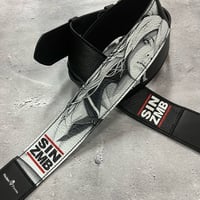 【 50mm Width Soft Leather Guitar Strap / SIN ZMB Monochrome Print Design 001 】（HISASHI Model）