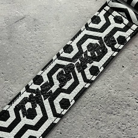 【 50mm Width Soft Leather Guitar Strap / THE SPiKiNG Print Design 】（HISASHI Model）