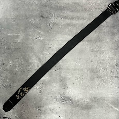 【 50mm Width Soft Leather Guitar Strap / Leopard Skull Design 】