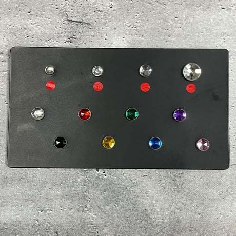 【 42mm Width Hard Leather Guitar Strap / Circle Spots Design 001 】