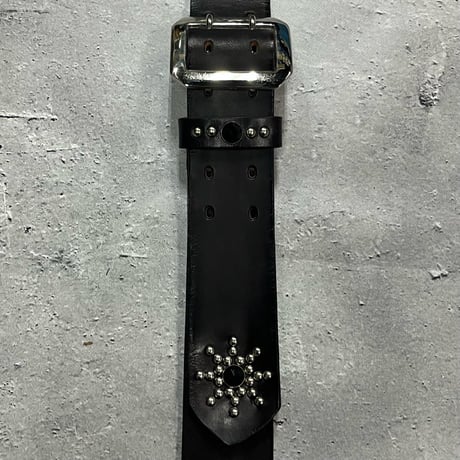 【 42mm Width Vintage Leather Guitar Strap / Vintage Spots Design 001（Silver）】（SUGIZO Model）