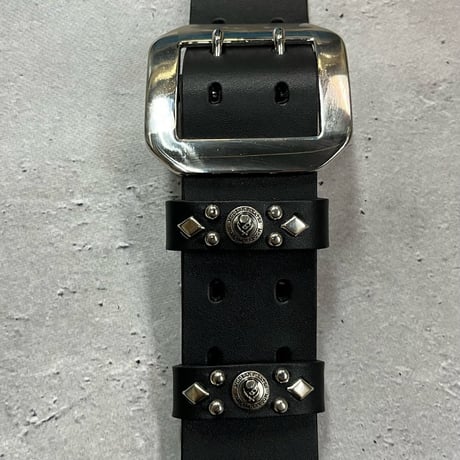 【 60mm Width Hard Leather Guitar Strap / Frog Spots Design 】