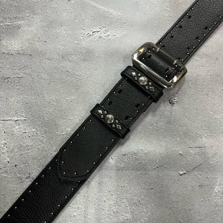 【 50mm Width Soft Leather Guitar Strap/Side Round Spots Design 】