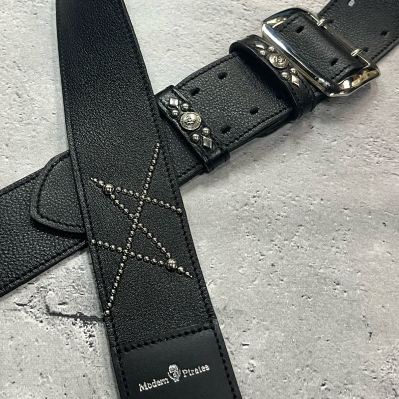ギターストラップ　本革3mm厚　ウエスタンバックル　117〜130cm Yahoo!オークション - ギターストラップ 本革 ウエスタン