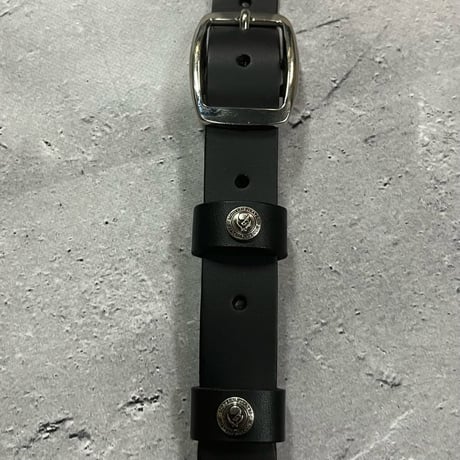 【 24mm Width Hard Leather Guitar Strap / Round Spots & Rhinestone Design 】