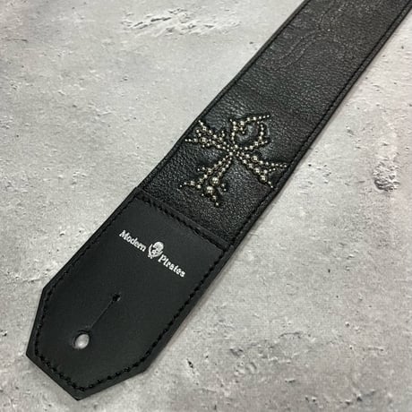 【 50mm Width Soft Leather Guitar Strap / ANK Spots & Henna Art Print Design 】（Takeshi Honda Model）