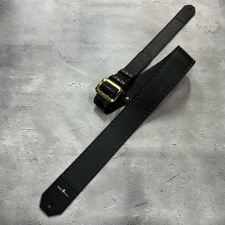 【 60mm Width Soft Leather Guitar Strap/Side Round Spots Design 】