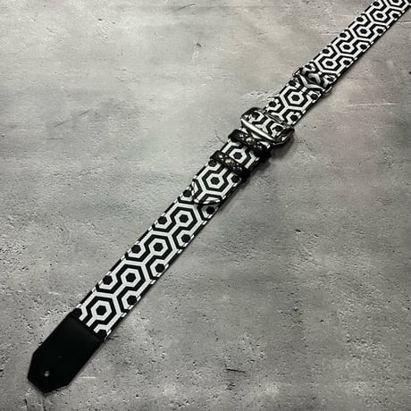 【 50mm Width Soft Leather Guitar Strap / THE SPiKiNG Print Design 】（HISASHI Model）