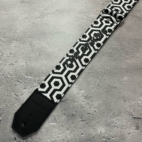 【 50mm Width Soft Leather Guitar Strap / THE SPiKiNG Print Design 】（HISASHI Model）