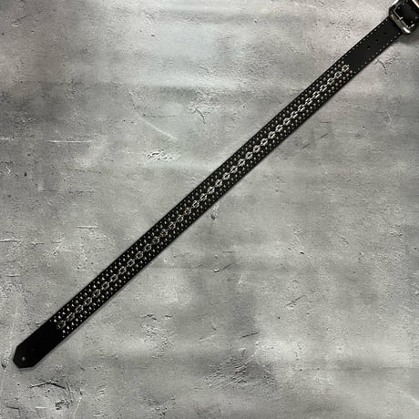 【 42mm Width Hard Leather Guitar Strap / Mix Spots Design 】