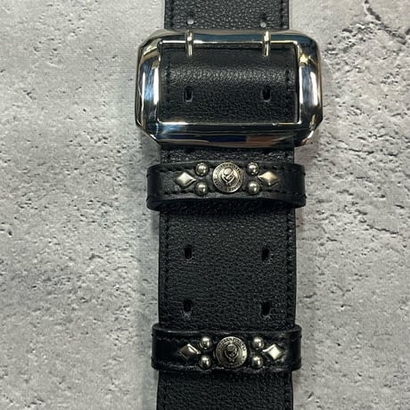 【 50mm Width Soft Leather Guitar Strap / HISASHI Mark Spots Design (Silver) 】（HISASHI Model）