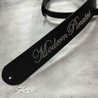 【 62mm Width Hard Leather Guitar Strap（Insert Adjustment Type） / Spots Message Design 】