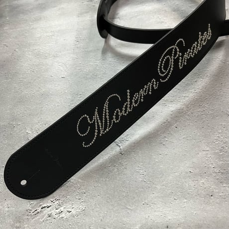 【 62mm Width Hard Leather Guitar Strap（Insert Adjustment Type） / Spots Message Design 】