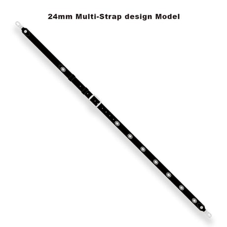 【 24mm Width Hard Leather Guitar Strap / Oval Surrounded Round Spots Design 】