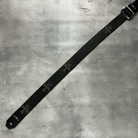 【 50mm Width Soft Leather Guitar Strap / Four ANK Logo Spots Design 】（Takeshi Honda Model）