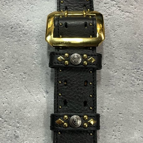 【 60mm Width Soft Leather Guitar Strap/Side Round Spots Design 】