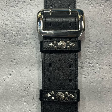 【 50mm Width Soft Leather Guitar Strap / SPIKE RECORDINGS Print Design 】（HISASHI Model）