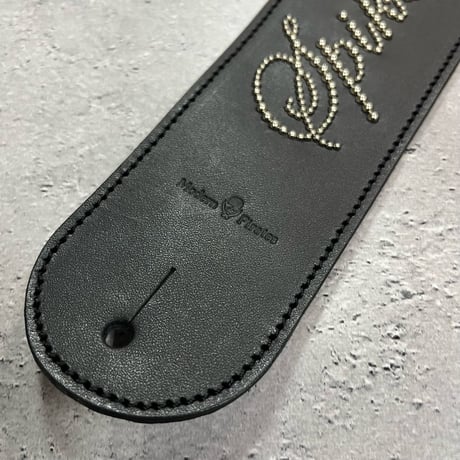 【 62mm Width Hard Leather Guitar Strap（I.A Type）/ Spike Recordings Spots Design 】（HISASHI Model)