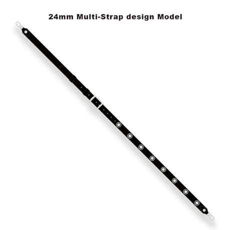 【 24mm Width Hard Leather Guitar Strap / Round Spots Design 】