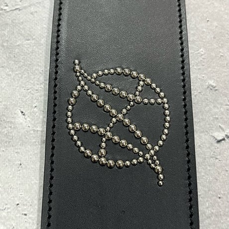【 62mm Width Hard Leather Guitar Strap（I.A Type）/ Spike Recordings Spots Design 】（HISASHI Model)