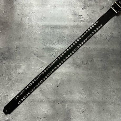 【 50mm Width Hard Leather Guitar Strap / Side Chain Spots Design 】