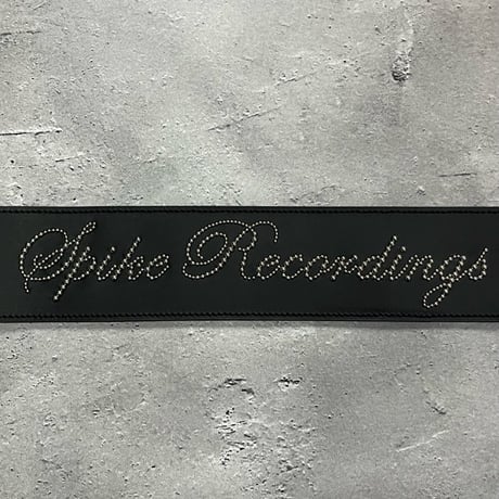 【 62mm Width Hard Leather Guitar Strap（I.A Type）/ Spike Recordings Spots Design 】（HISASHI Model)