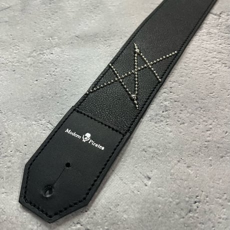 【 50mm Width Soft Leather Guitar Strap / HISASHI Mark Spots Design (Silver) 】（HISASHI Model）