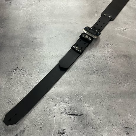 【 60mm Width Hard Leather Guitar Strap / Owl Spots Design 】