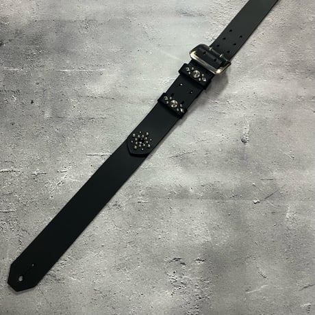 【 42mm Width Hard Leather Guitar Strap / Vintage Spots Design 003 】