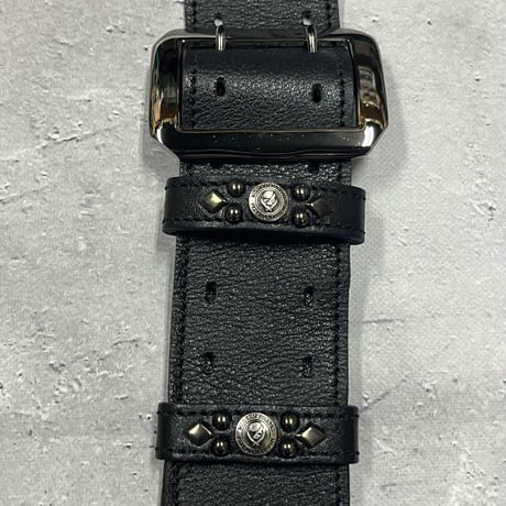 【 50mm Width Soft Leather Guitar Strap / Leopard Skull Design 】