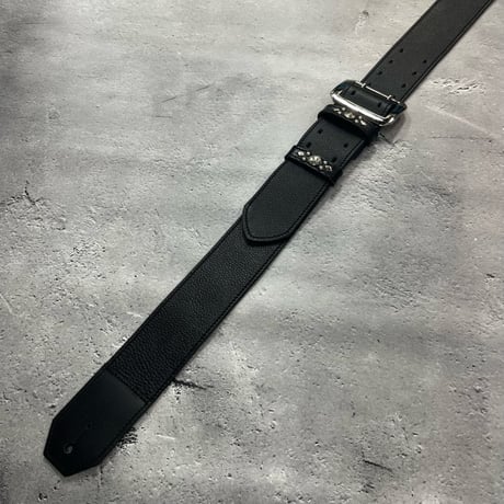 【 50mm Width Soft Leather Guitar Strap / HISASHI Mark Spots Design (Silver) 】（HISASHI Model）