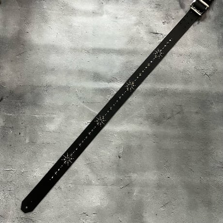 【 Ikebe × Modern Pirates 42mm Width Hard Leather Guitar Strap / Circle Spots Design 】