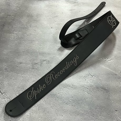 【 62mm Width Hard Leather Guitar Strap（I.A Type）/ Spike Recordings Spots Design 】（HISASHI Model)