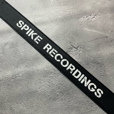【 50mm Width Soft Leather Guitar Strap / SPIKE RECORDINGS Print Design 】（HISASHI Model）