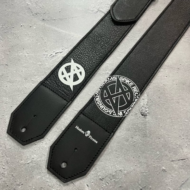 50mm Width Soft Leather Guitar Strap / SPIKE