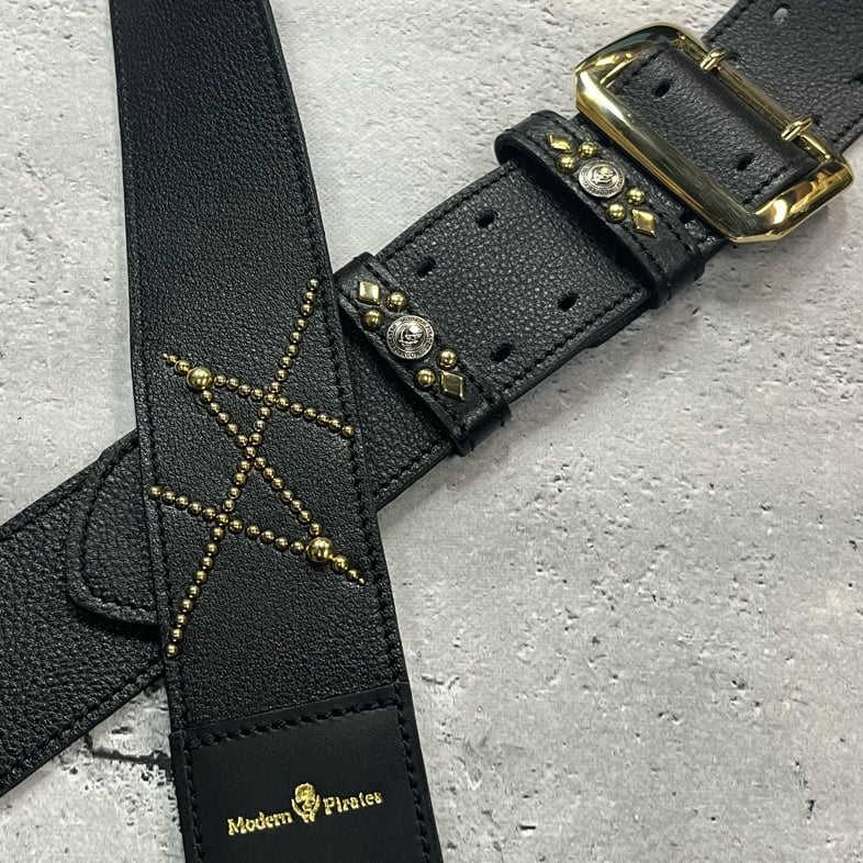 50mm Width Soft Leather Guitar Strap / HISASH