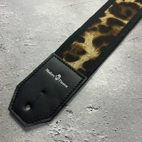【 50mm Width Cloth & Soft Leather Guitar Strap / Leopard Design 】
