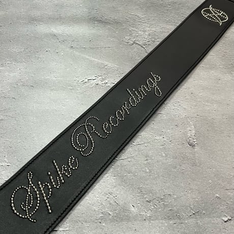 【 62mm Width Hard Leather Guitar Strap（I.A Type）/ Spike Recordings Spots Design 】（HISASHI Model)