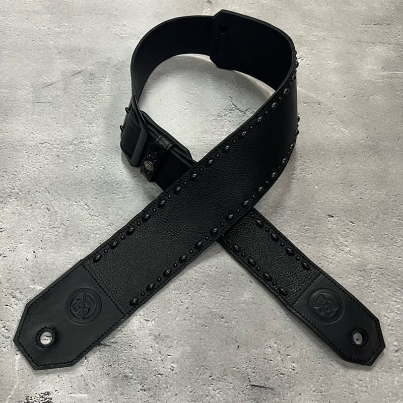 70mm Width Soft Leather Bass Strap / Black Ex