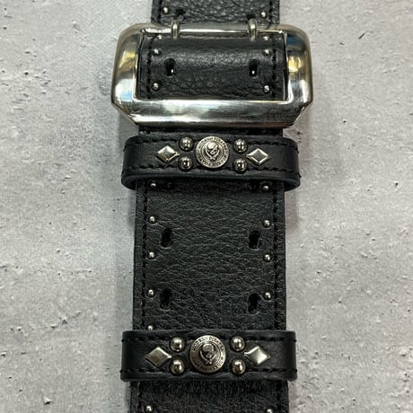 【 50mm Width Soft Leather Guitar Strap/Side Round Spots Design 】