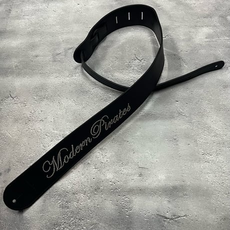 【 62mm Width Hard Leather Guitar Strap（Insert Adjustment Type） / Spots Message Design 】