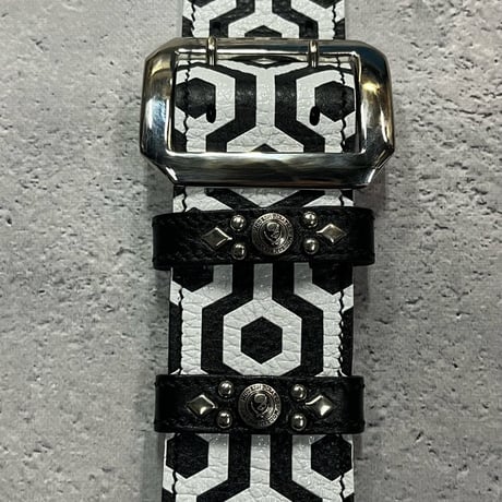 【 50mm Width Soft Leather Guitar Strap / THE SPiKiNG Print Design 】（HISASHI Model）