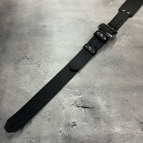 【 60mm Width Hard Leather Guitar Strap / Lizard Spots Design 】
