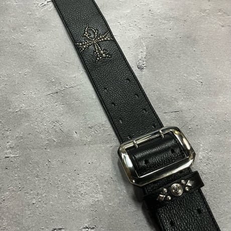 【 50mm Width Soft Leather Guitar Strap / Four ANK Logo Spots Design 】（Takeshi Honda Model）