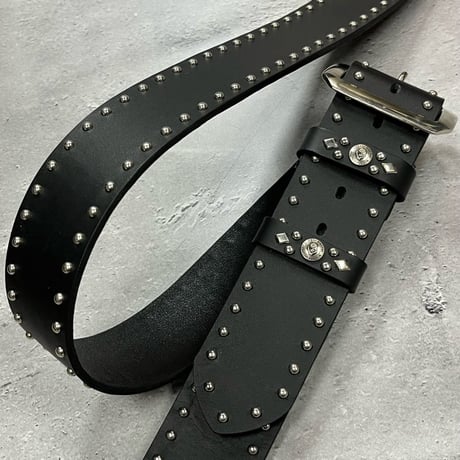 【 50mm Width Leather Guitar Strap / Side Round Spots Design 】