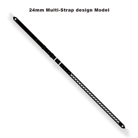 【 24mm Width Hard Leather Guitar Strap / 1Row Hexagon Spots & Rhinestone Design 】