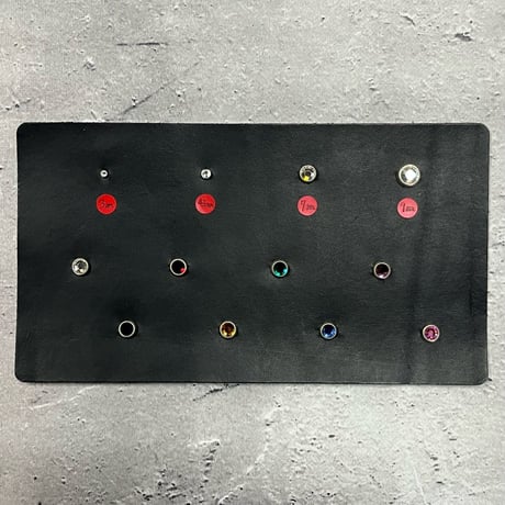 【 42mm Width Hard Leather Guitar Strap / Cross & Side Dia 2Round Spots Design 】