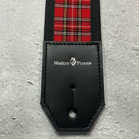 【 50mm Width Cloth & Soft Leather Guitar Strap / Tartancheck Design 】