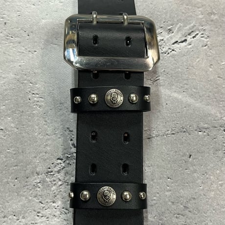 【 42mm Width Hard Leather Guitar Strap / Vintage Spots Design 001 】